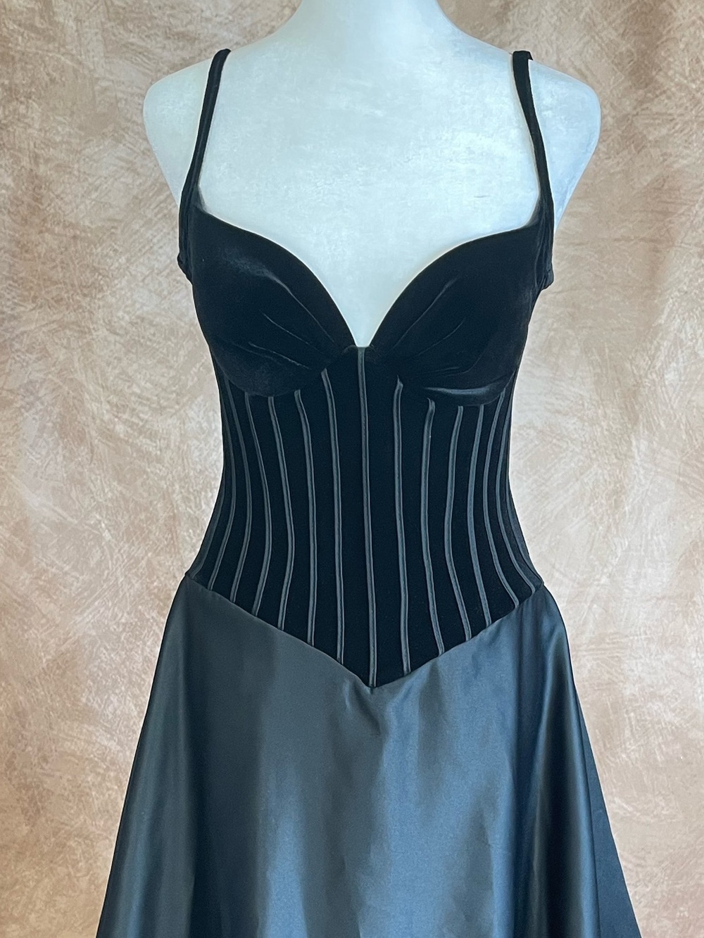 Cache Black Velvet Bodice Satin Maxi Dress - Picture 7 of 9